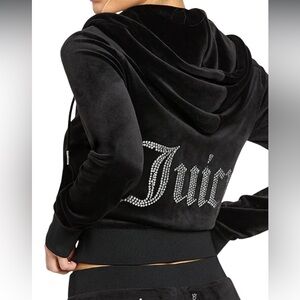 NWT Juicy Couture Black Velour Hoodie 1X